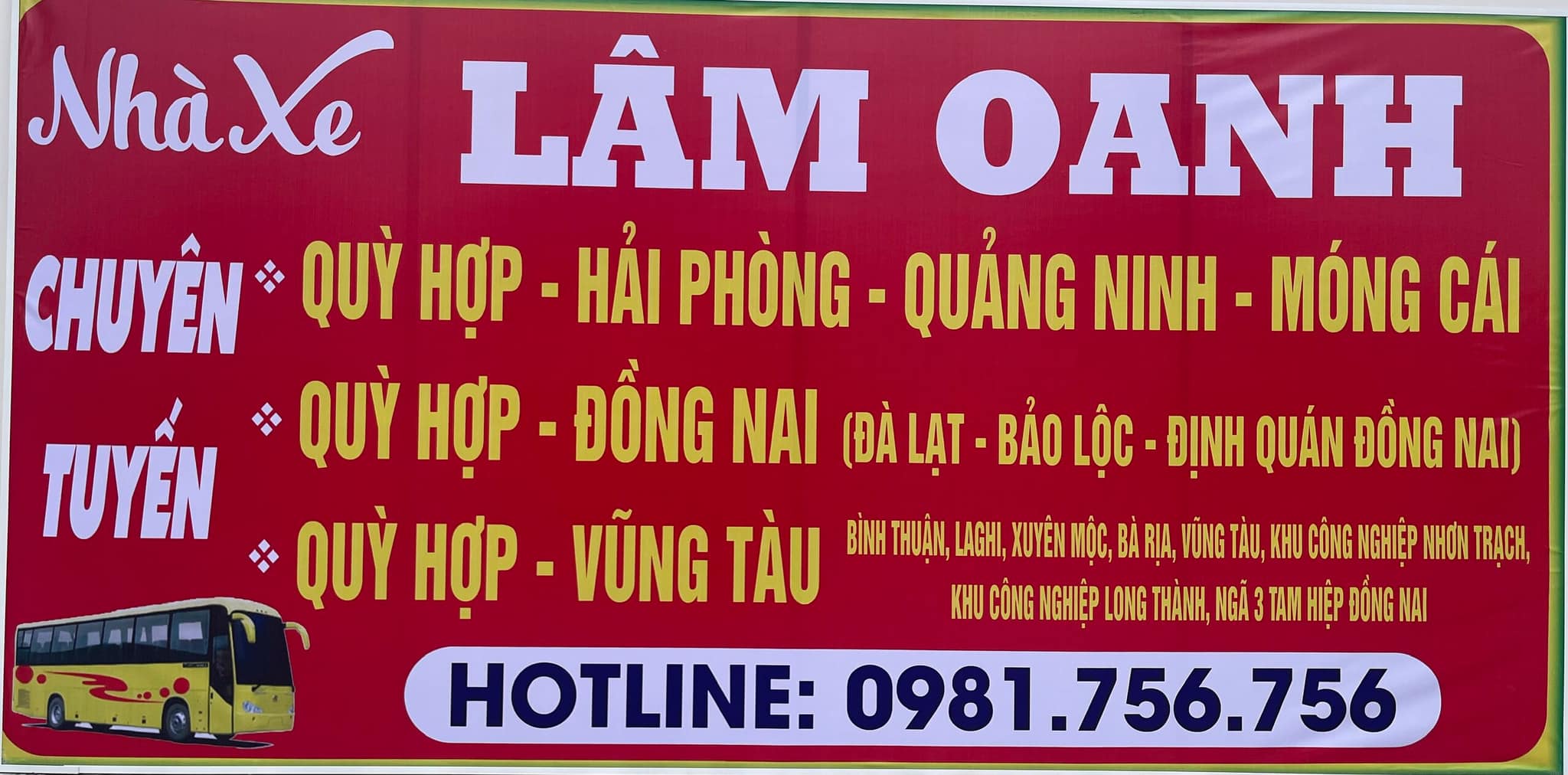 Nhà xe Lâm Oanh - Lịch Trình - Giá Vé Hôm Nay
